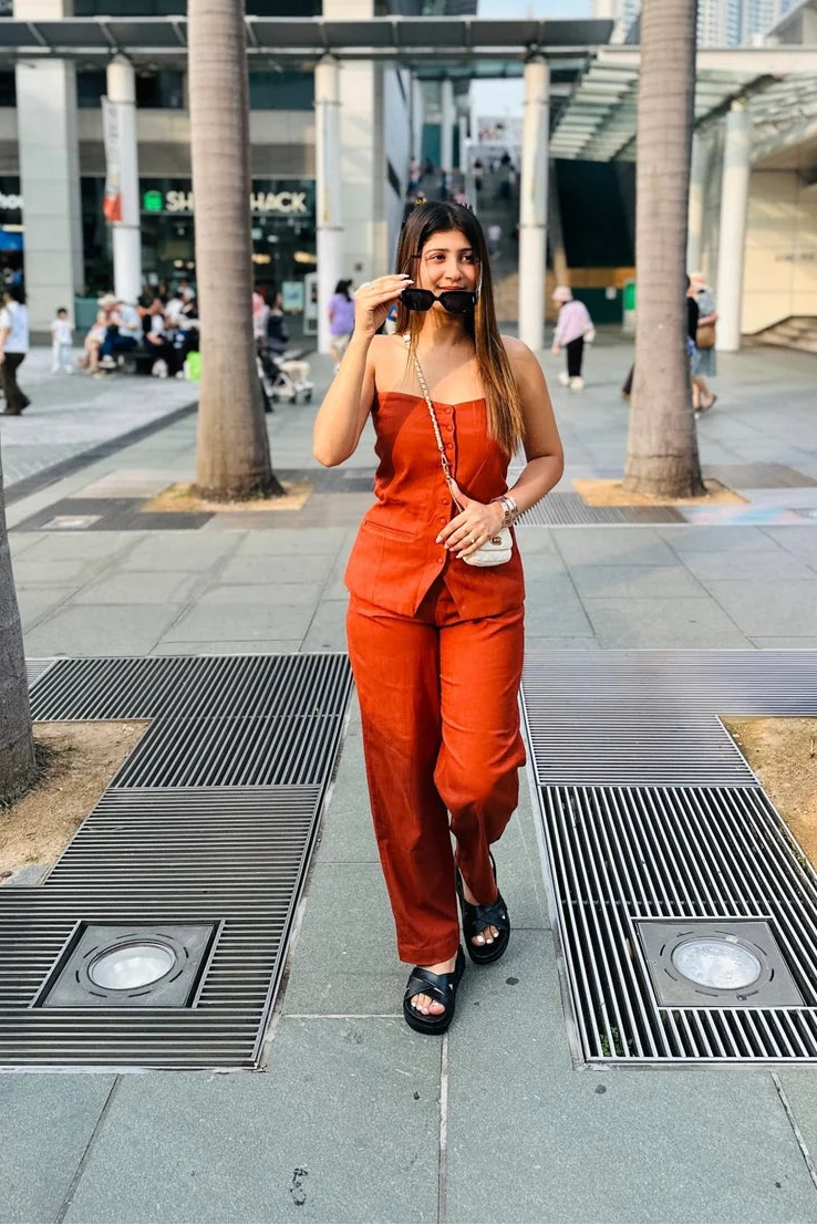 Terracotta Muse Button-Front Co-ord Set