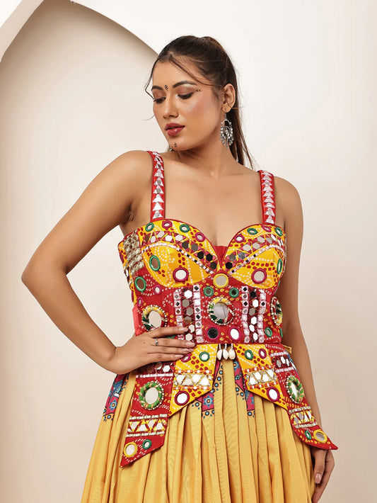 Rangrasiya Designer Mirror Work Corset Blouse