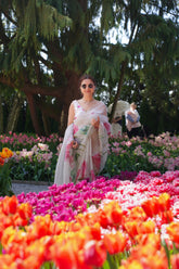 Kumud Off White Organza Silk Saree