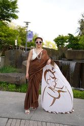 Velvet Flutter Mul Mul Printed Saree