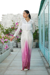 Pink White Crepe Co-Ord Set