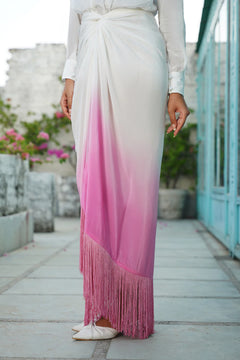 Pink White Crepe Co-Ord Set