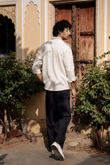 White Bubble Cube Self Design Shirt