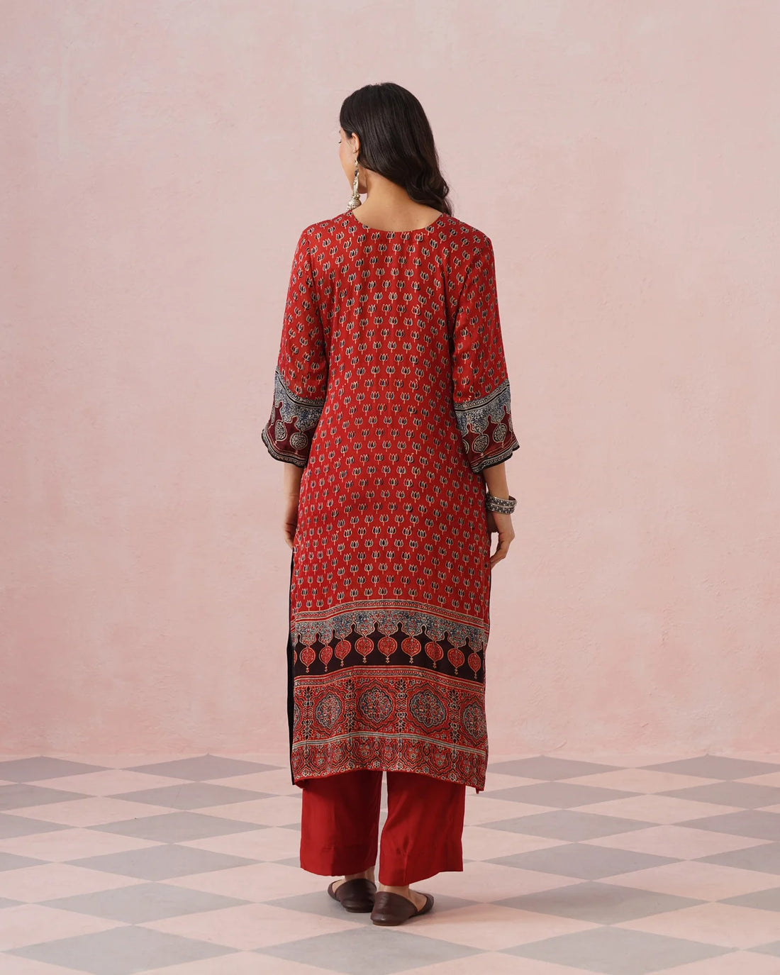 Rangrez Ajrakh Printed Cotton Kurta Suit Set