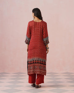 Rangrez Ajrakh Printed Cotton Kurta Suit Set