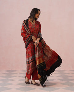 Rangrez Ajrakh Printed Cotton Kurta Suit Set
