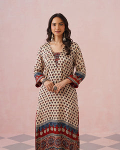 Rangrez Ajrakh Printed Cotton Kurta Suit Set