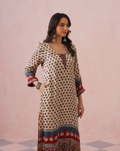 Rangrez Ajrakh Printed Cotton Kurta Suit Set