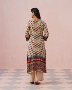 Rangrez Ajrakh Printed Cotton Kurta Suit Set