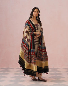 Rangrez Ajrakh Printed Cotton Kurta Suit Set