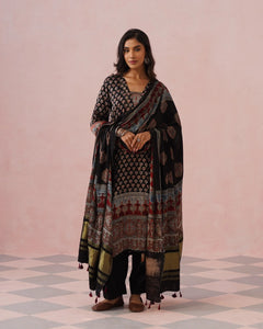 Rangrez Ajrakh Printed Cotton Kurta Suit Set