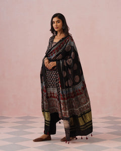 Rangrez Ajrakh Printed Cotton Kurta Suit Set
