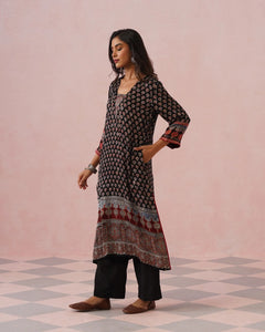 Rangrez Ajrakh Printed Cotton Kurta Suit Set