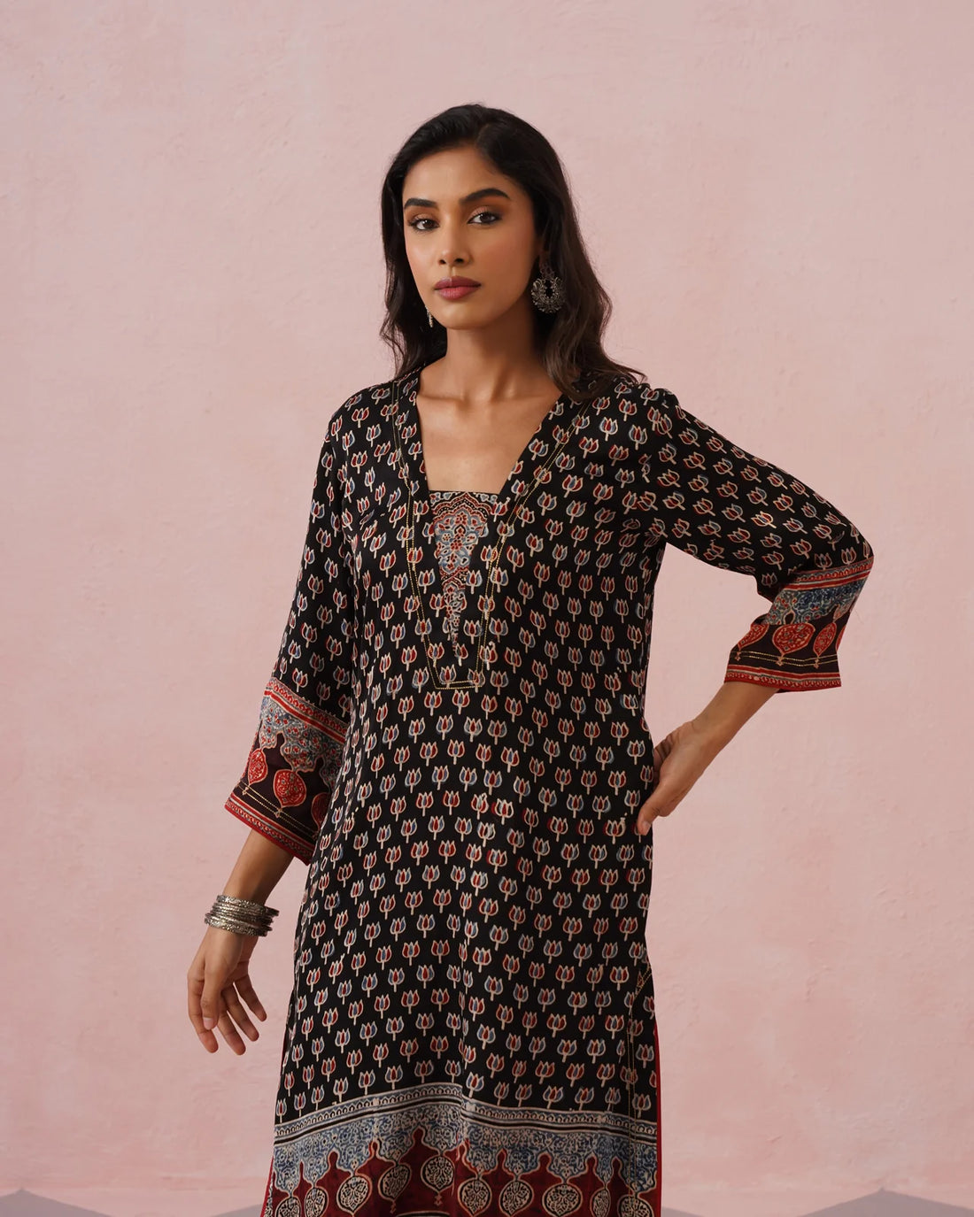 Rangrez Ajrakh Printed Cotton Kurta Suit Set