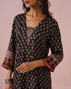Rangrez Ajrakh Printed Cotton Kurta Suit Set