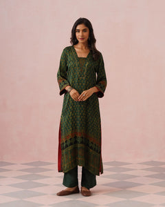 Rangrez Ajrakh Printed Cotton Kurta Suit Set