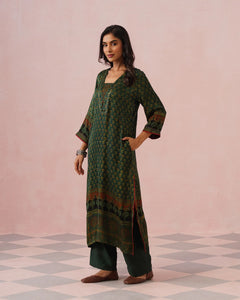Rangrez Ajrakh Printed Cotton Kurta Suit Set
