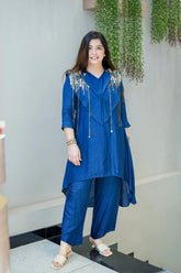 Vriha Embroidered Dola Silk Co-Ord Set