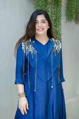 Vriha Embroidered Dola Silk Co-Ord Set