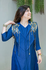 Vriha Embroidered Dola Silk Co-Ord Set