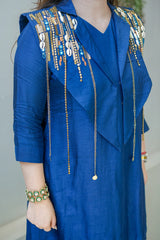 Vriha Embroidered Dola Silk Co-Ord Set