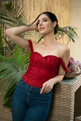Red hot corset top