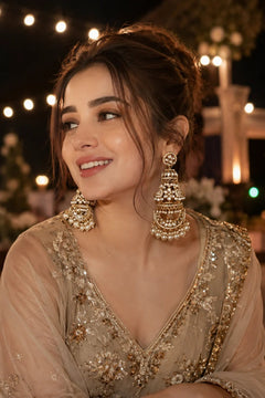 Gulrukh Kundan Pearl Earrings