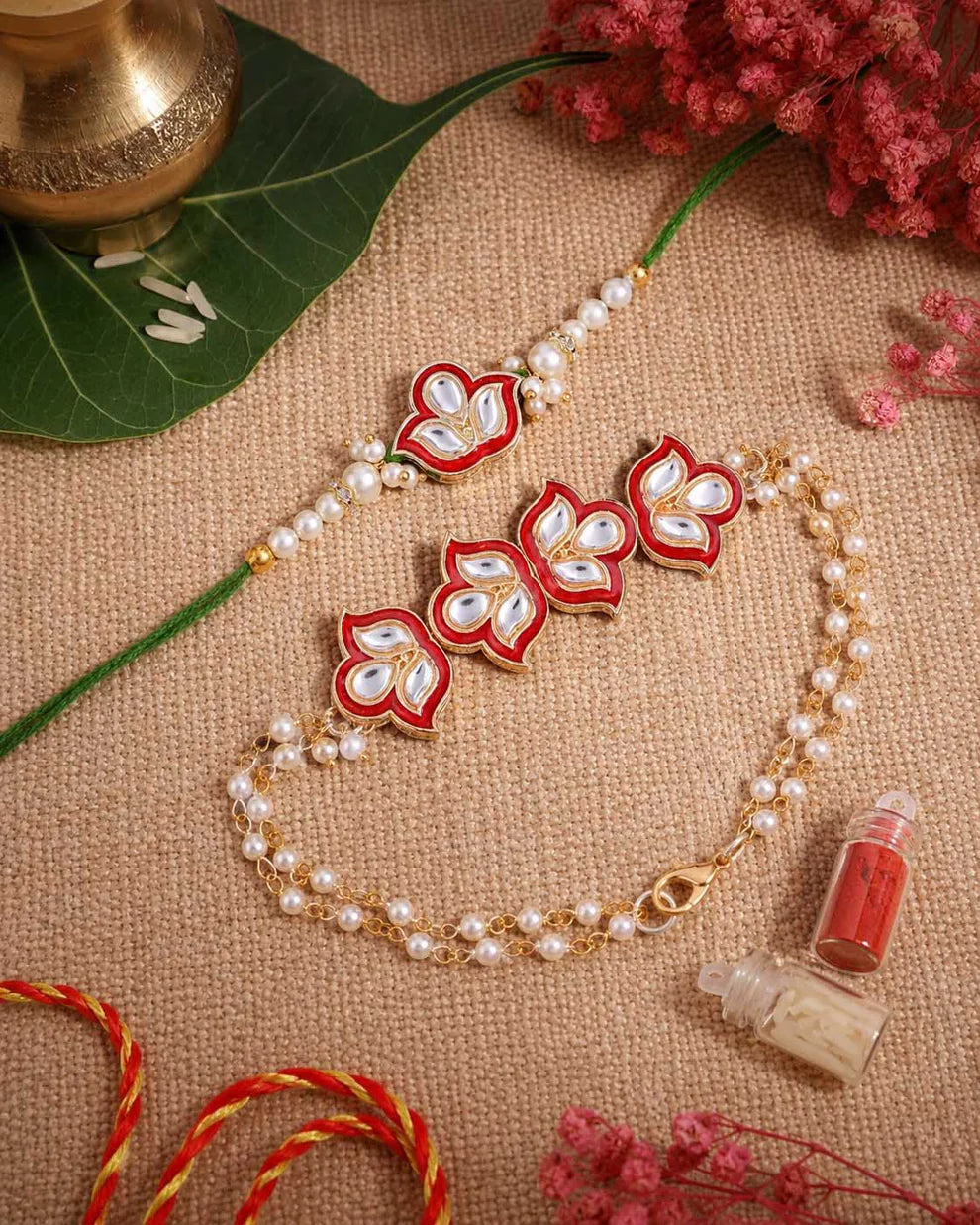Raksha Bandhan Traditional Bhaiya Bhabhi Combo Set