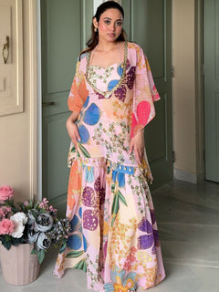 Gulrang Bahar Floral Sharara Set