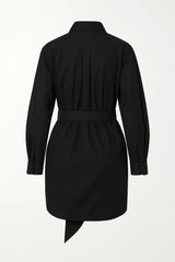 Floral Ruffle Cotton Shirt Dress