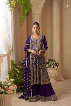 Orange Embroidered Designer Salwar Kameez Set
