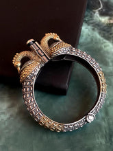 Antique Oxidized Swan Motif Openable Kada