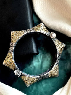 Antique Oxidized Swan Motif Openable Kada