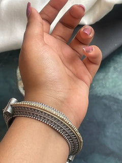 Antique Oxidized Swan Motif Openable Kada