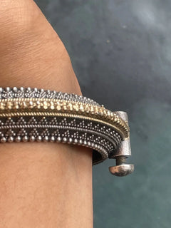 Antique Oxidized Swan Motif Openable Kada