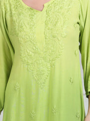 Embroidered Chikankari Kurta Palazzo Dupatta Set