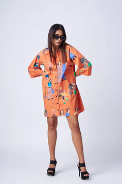 hand-drawn print dress