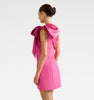 Fuchsia Holly Asym Bow Mini Dress