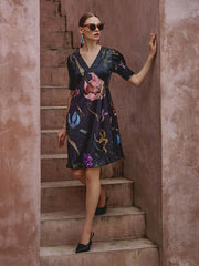 satin A-line dress
