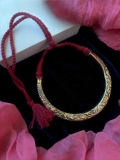 Golden Hasli Necklace with Adjustable Dori