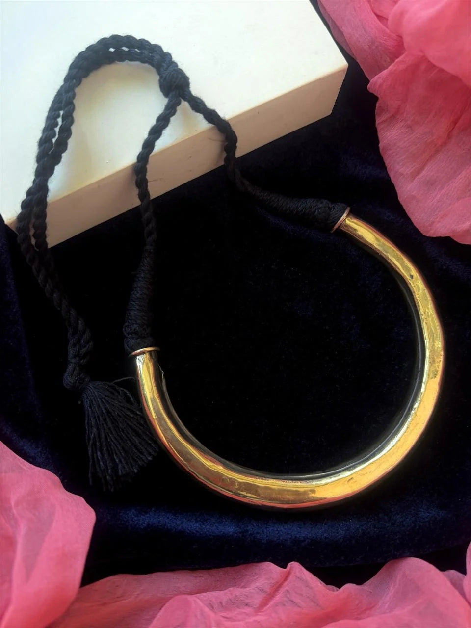 Golden Hasli Necklace with Adjustable Dori