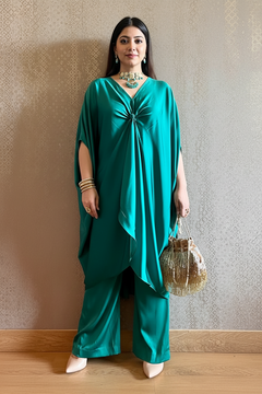 Royal Blue Luxury Satin Silk Flowy Co-ord Set