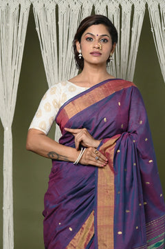 Pure Cotton Handloom Paithani Saree Baby Pink with Zari Border
