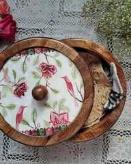Handmade Bird Chintz Wooden Roti Box