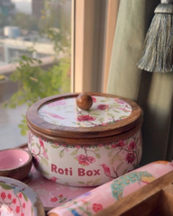 Handmade Bird Chintz Wooden Roti Box