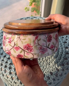 Handmade Bird Chintz Wooden Roti Box