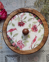 Handmade Bird Chintz Wooden Roti Box