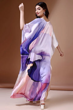 Haze Soft Satin Digital Print Kaftan