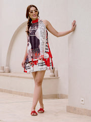 Headliner Halter Neck White Short Dress