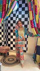 Crepe Mirror Embroidered Co-ord Set